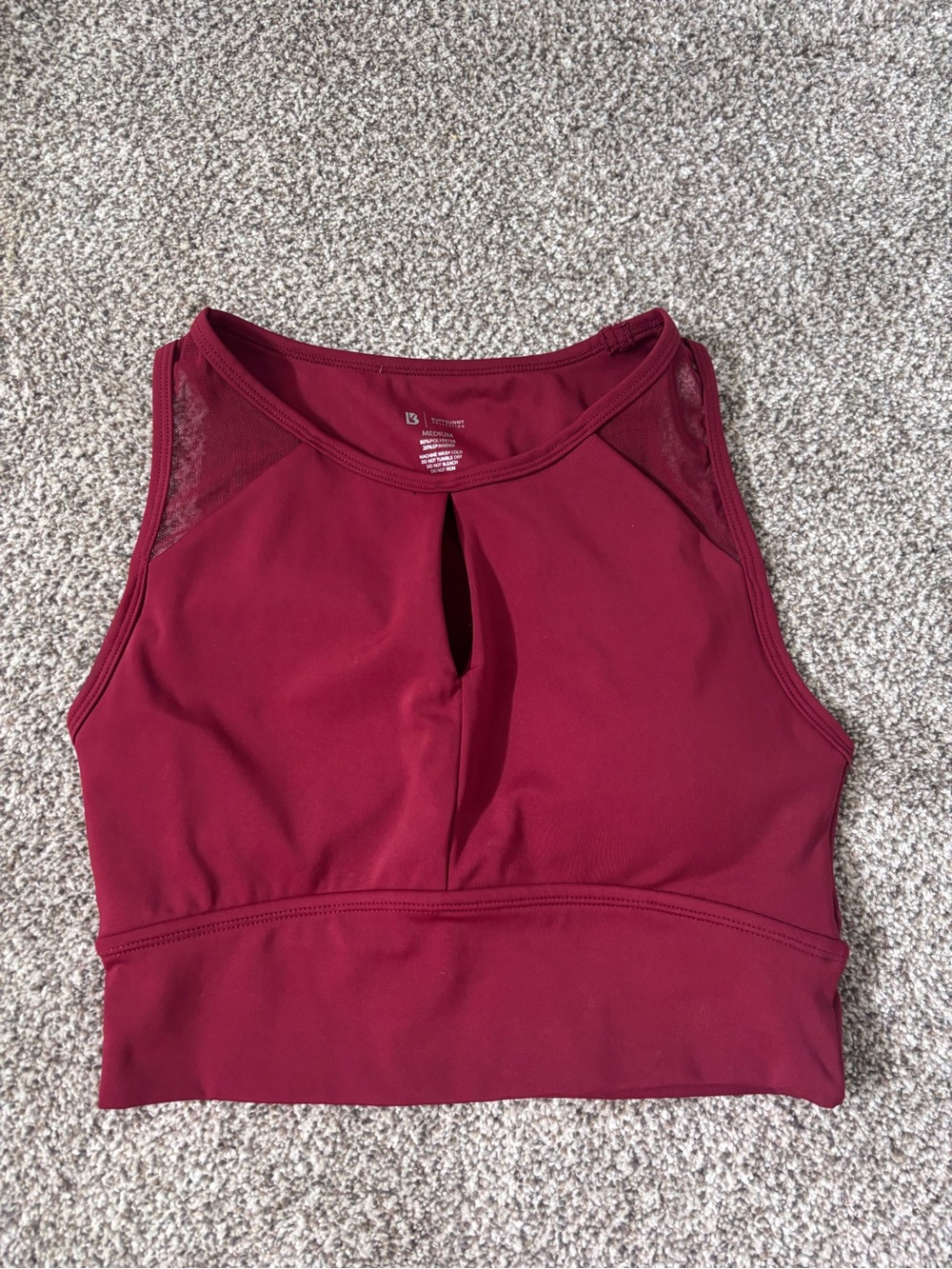 BuffBunny Maroon Keyhole long line sports bra